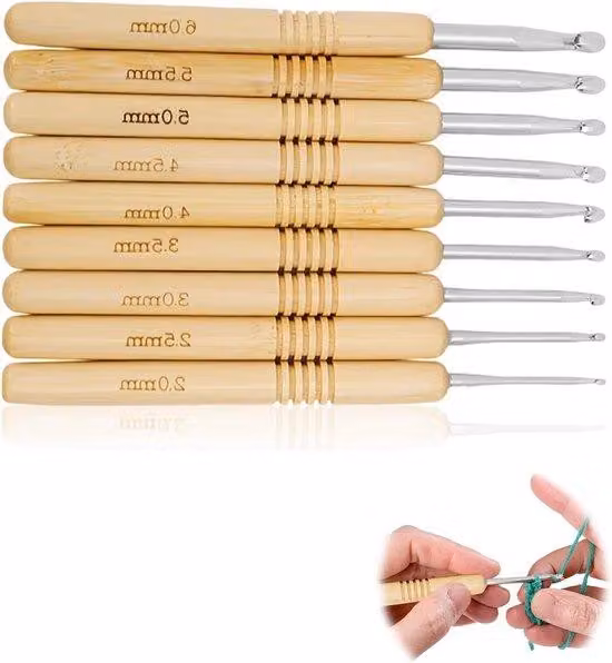 Impugnatura ergonomica in bambù, set da 9 pezzi, impugnatura in legno da 30 mm, leggera