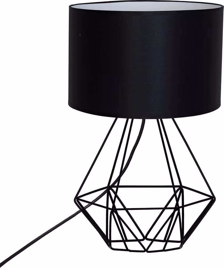Lampada da tavolo a cesto con base in filo nero NUOVO 1xE27 15W Luminex