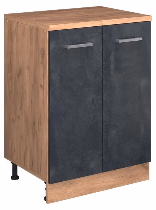 Mobile cucina sottotetto Vicco R-Line Calce nera 60 cm senza inclinazione con 2 ante, Model 61762