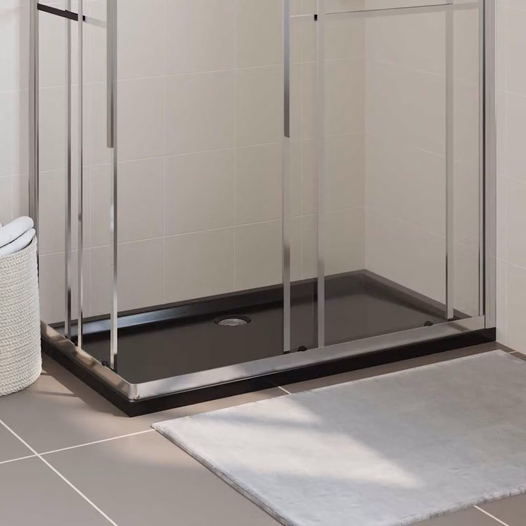 Piatto doccia rettangolare vidaXL in plastica nera L: 120 cm, P: 70 cm – 1