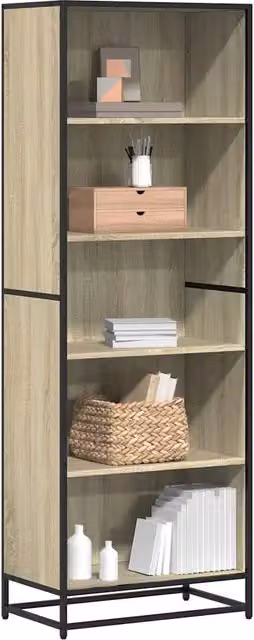Libreria a parete Design Mania in stile industriale in legno e metallo, colore marrone, L: 60 cm, P: 35 cm, H: 170,5 cm