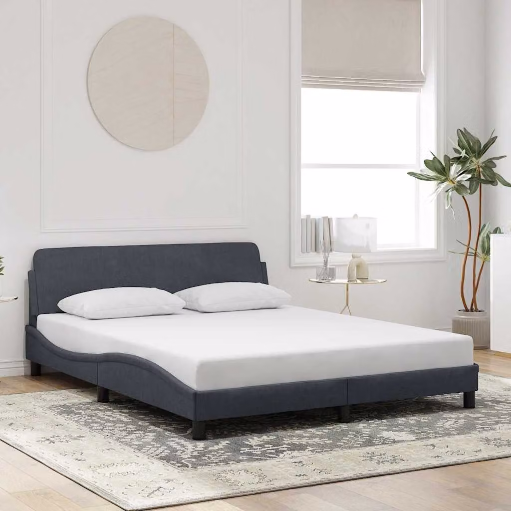 Giroletto vidaXL Dover in velluto grigio scuro L/P/H: 218 x 160 x 140 cm