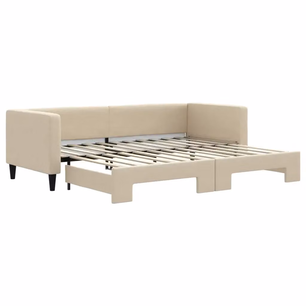 Divano Letto con Letto Estraibile vidaXL in Tessuto Beige L: 223 cm, P: 80 cm, H: 68 cm – 2