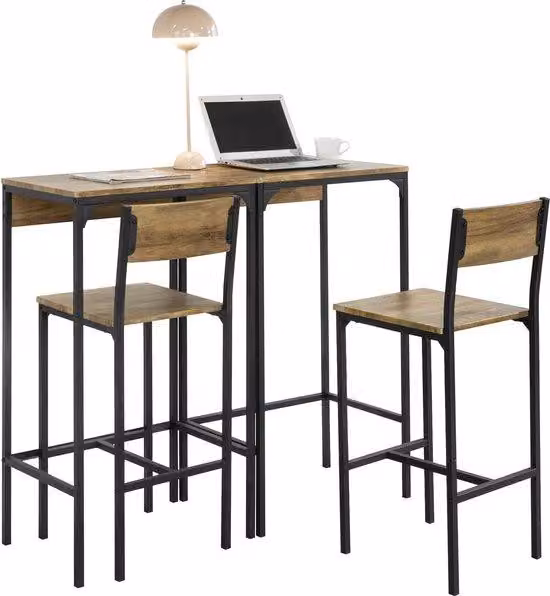 Set da bar - 2 sedie marroni - 60 x 40 x 101 cm