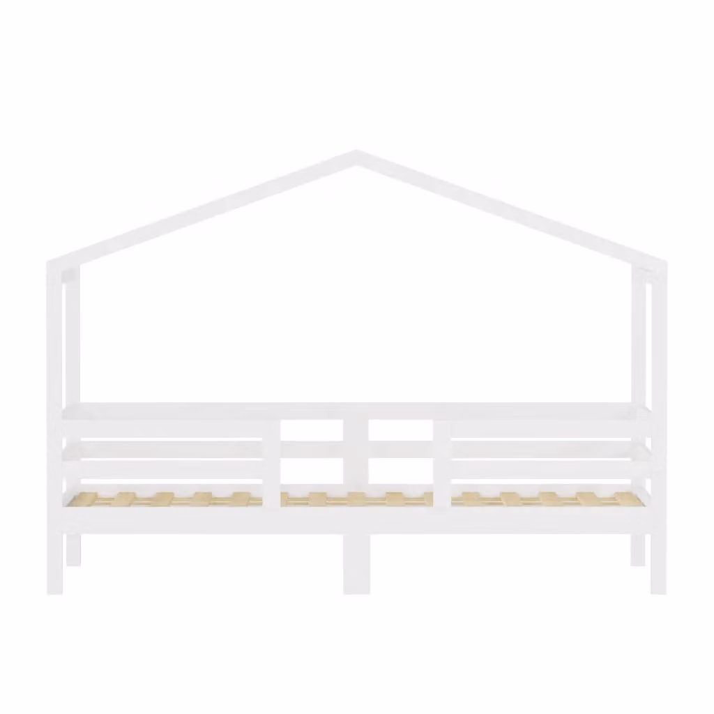 Letto per bambini Minimal in pino massello bianco con rete a doghe L/P/H: 200 x 90 cm – 2