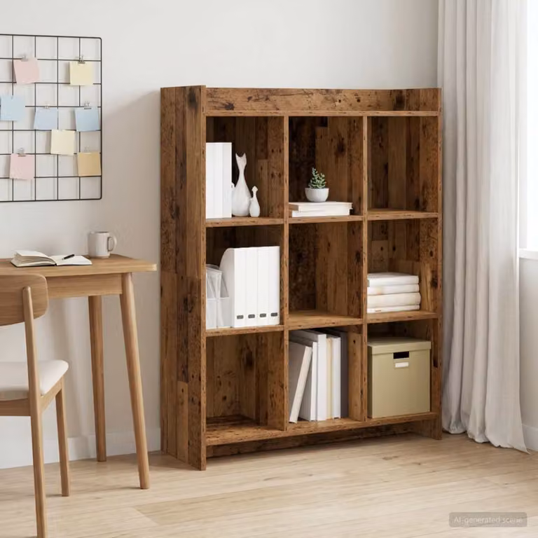 Libreria moderna vidaXL in legno ingegnerizzato color marrone, L 87,5 x P 30 x H 111 cm