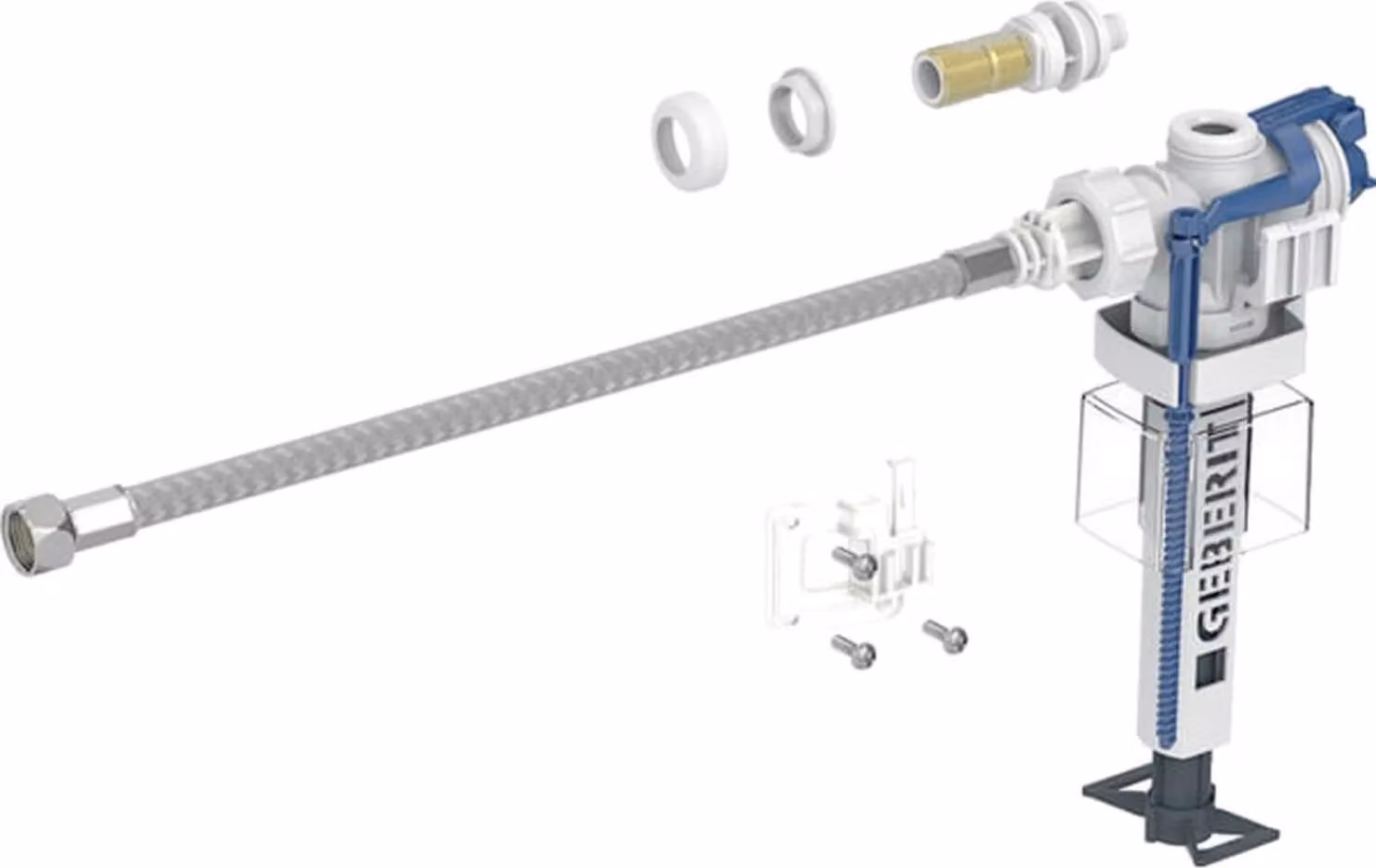 Valvola di riempimento Geberit tipo 383 con tubo flessibile rinforzato, 1 pz.