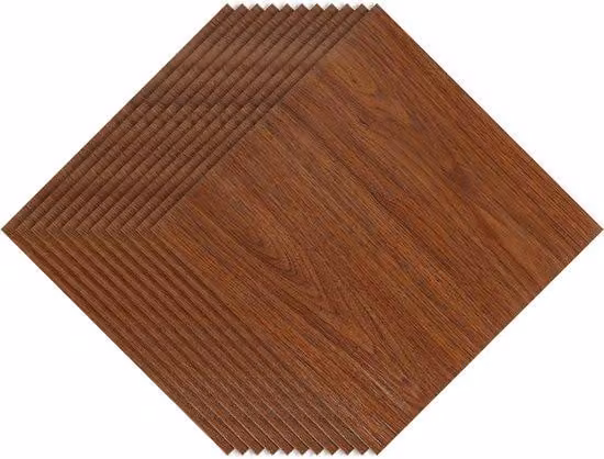 Set di laminati in PVC autoadesivi (44 pezzi, 4 m²) impermeabili e resistenti alle lacerazioni per cucina, soggiorno e balcone, color legno, 30 x 30 cm