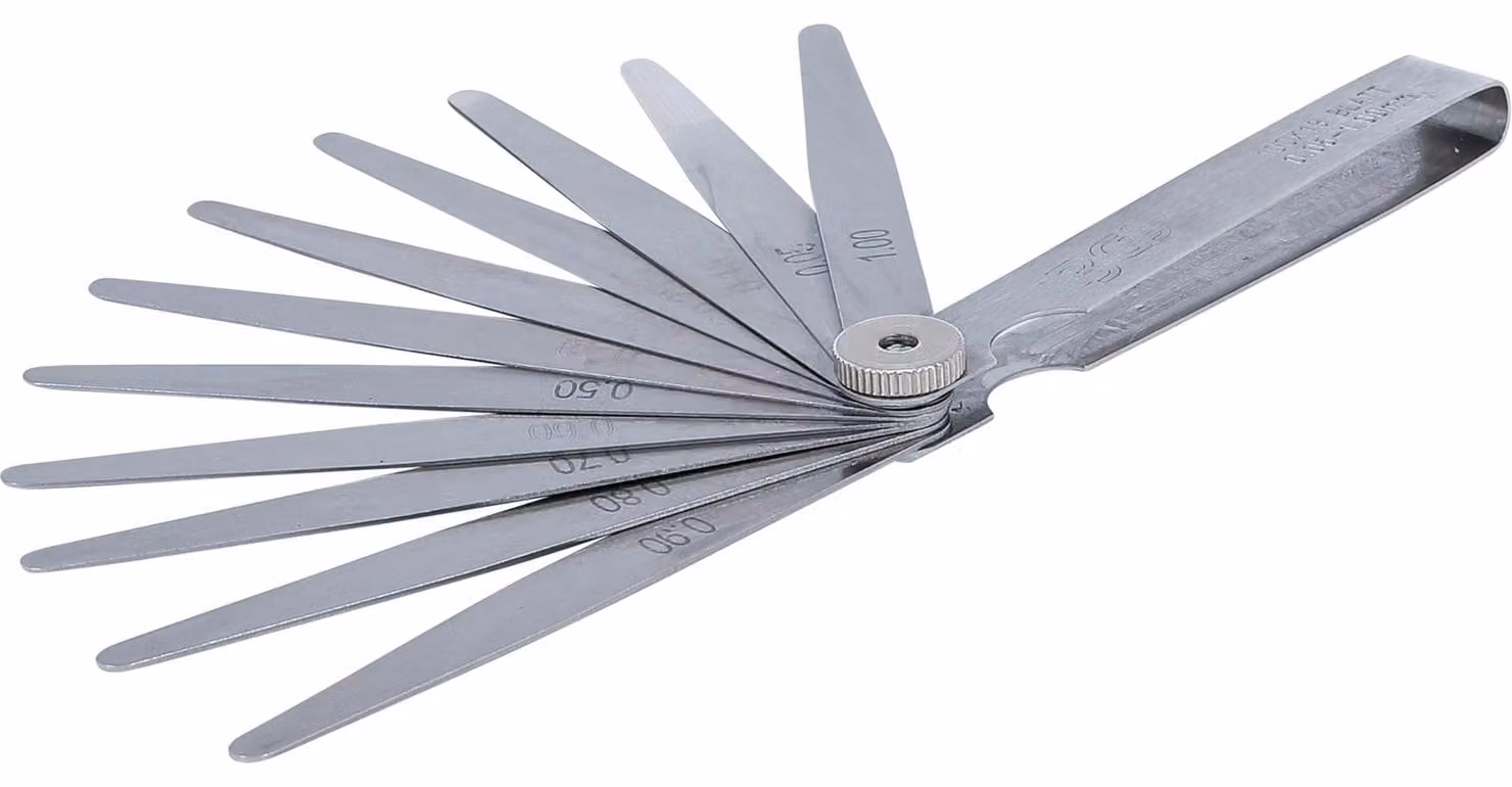 Spessimetro a lamelle - 13 lamelle - da 0,05 a 1,0 mm - 100 mm - Acciaio inossidabile