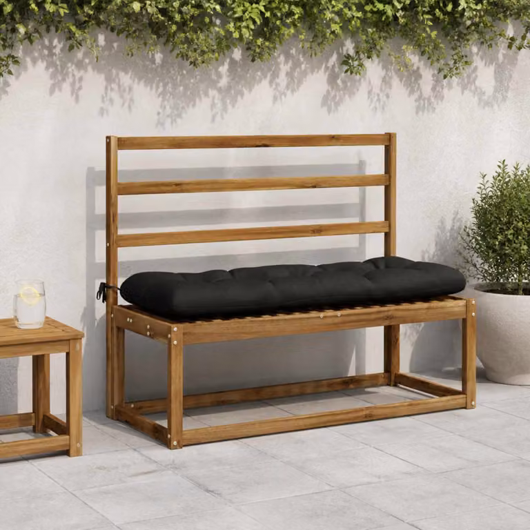 Cuscino per panchina vidaXL VIANEN nero in poliestere con rivestimento rimovibile e resistente ai raggi UV