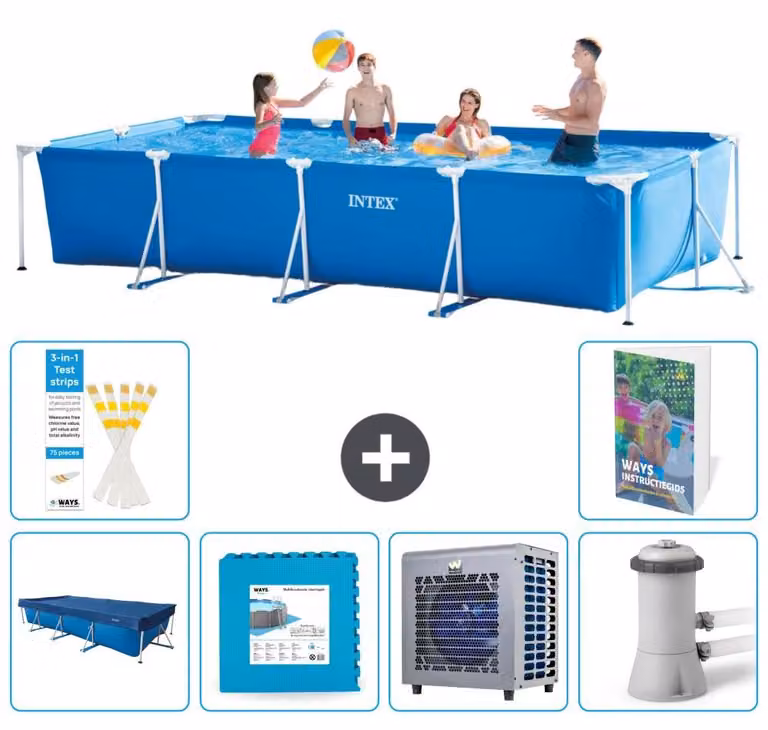 Piscina fuori terra rettangolare - 450x220x84 cm - Struttura in 5 parti, modello S79