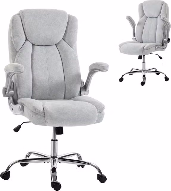 Sedia da Ufficio Ergonomica con Schienale Alto ¨C zephmum ¨C Braccioli Regolabili, Altezza Aggiustabile, Colore Crema