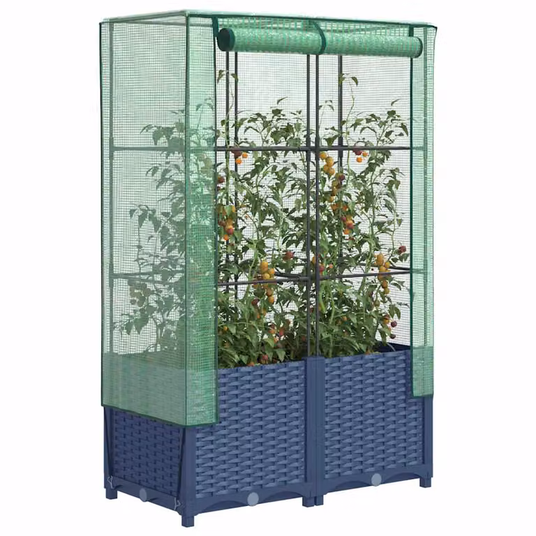 Letto rialzato con copertura serra effetto rattan vidaXL, L: 80 cm, P: 40 cm, H: 138 cm