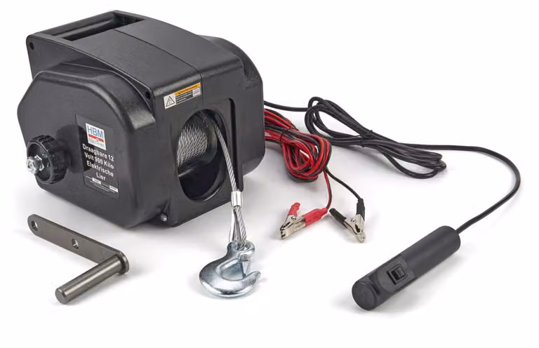 Verricello elettrico, 12 v, portata massima 900 kg, Hbm
