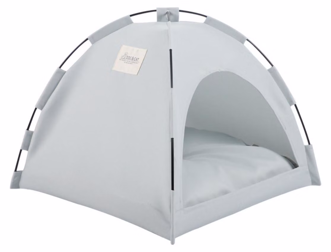 INF Tenda Estiva Refrigerante per Animali - Tenda Traspirante Pieghevole in Tessuto Portatile per Cani e Gatti Piccoli Grigio M