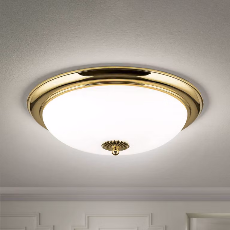 ORION Plafoniera soffitto Empire, dimmerabile, Ottone / Oro, Soggiorno / Sala da pranzo, Metallo, Antico, Plafoniera