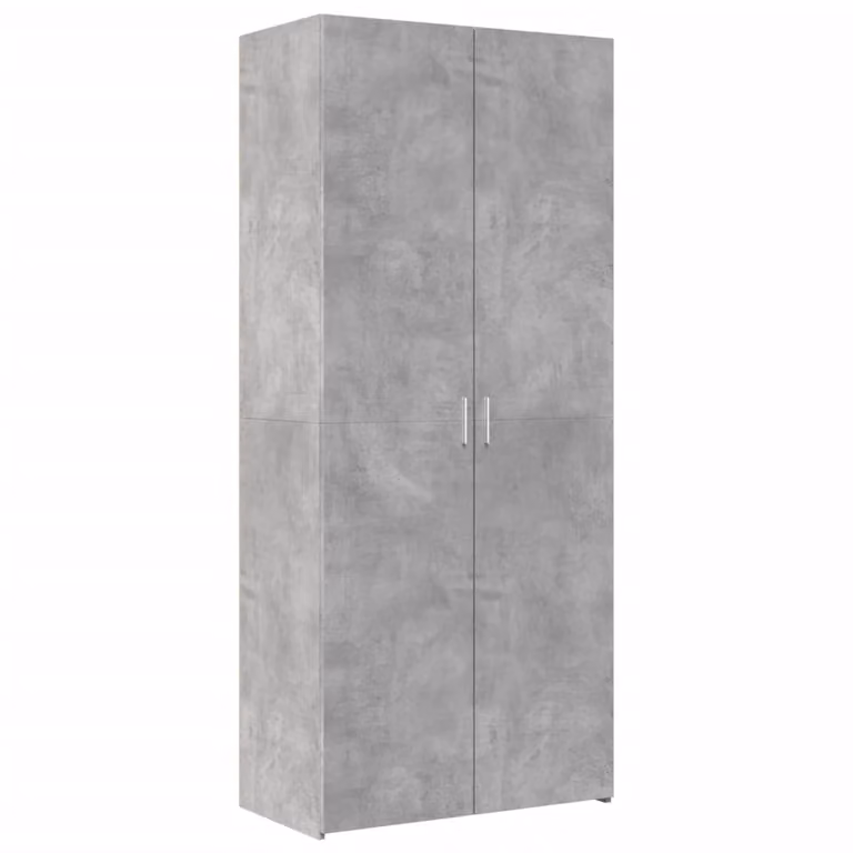 Credenza Grigio Cemento 80x42,5x185 cm in Legno Ingegnerizzato