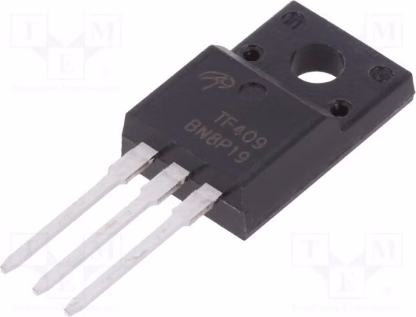 1 x Transistor: P-MOSFET F AOTF409, transistor a canale P, montaggio a foro passante, unipolare, 21W, -60V, -17A