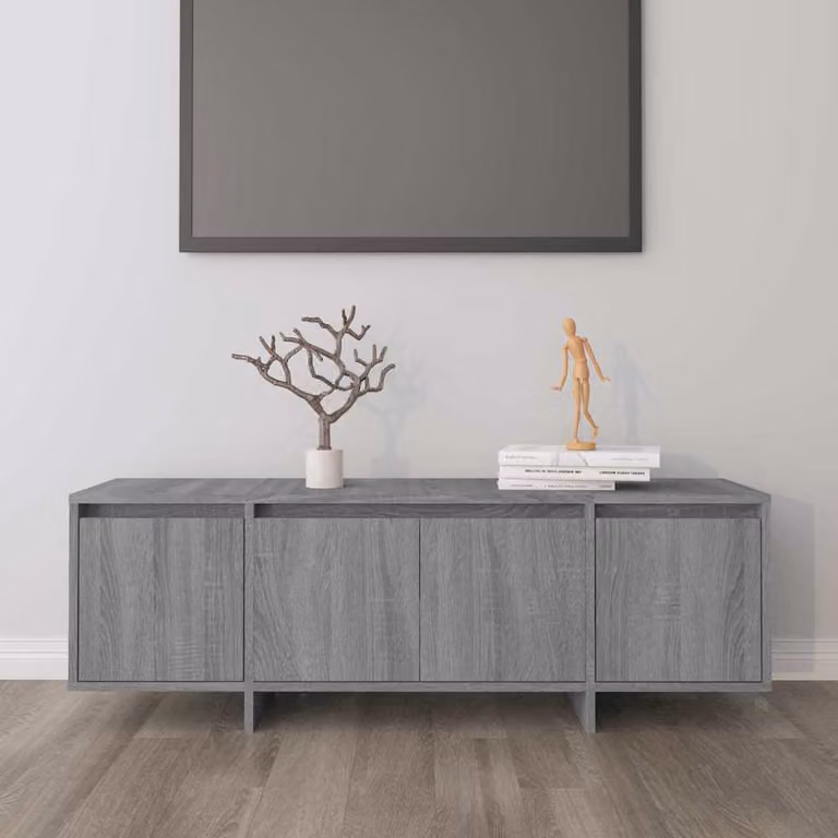 vidaXL Mobile Porta TV Grigio con Ruote in Legno e MDF, L 120 x P 30 x H 40,5 cm