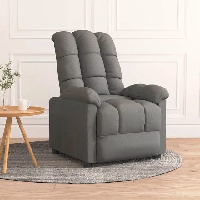 Divano Sedia-Poltrona Reclinabile in Tessuto Grigio Scuro 486817
