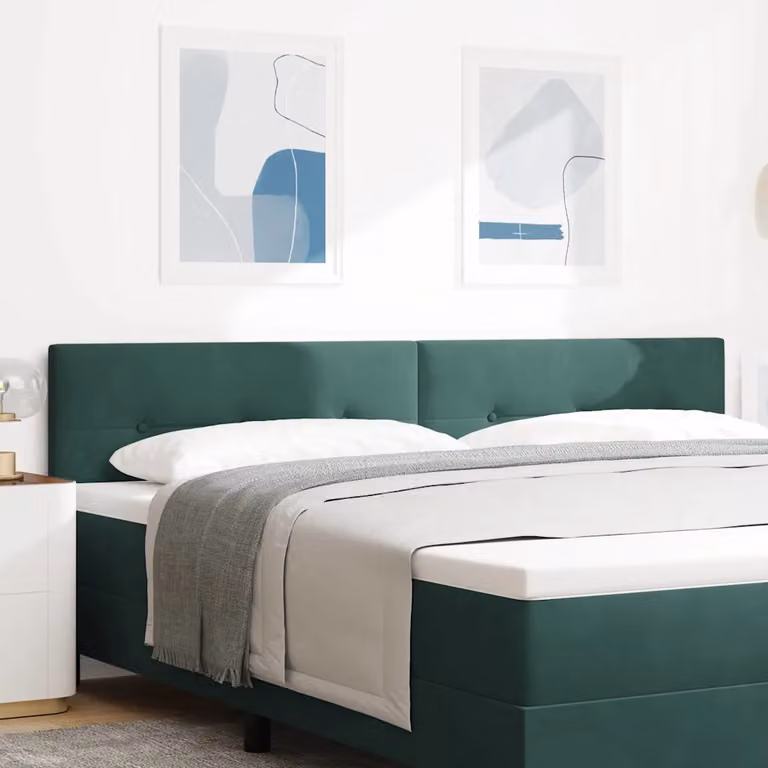 Testiera per letto vidaXL in velluto verde con illuminazione LED integrata, Larghezza: 200 cm
