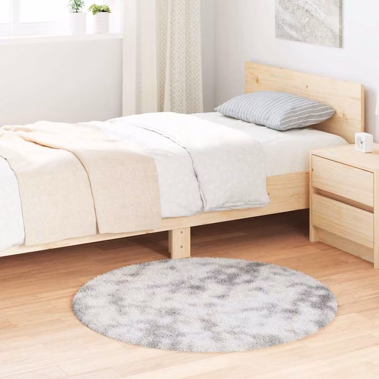 Tappeto Shaggy a Pelo Lungo vidaXL NAVARRA Grigio, Rotondo, L: 100 cm