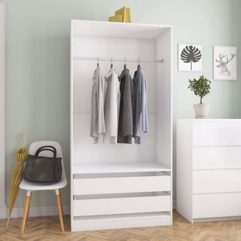 The Living Store Armadio bianco 100x50x200 cm Materiale a base di legno