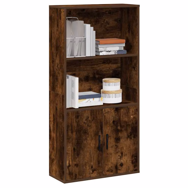 Libreria moderna vidaXL in MDF color marrone con pannello posteriore, L 60 cm, P 24 cm, H 120 cm