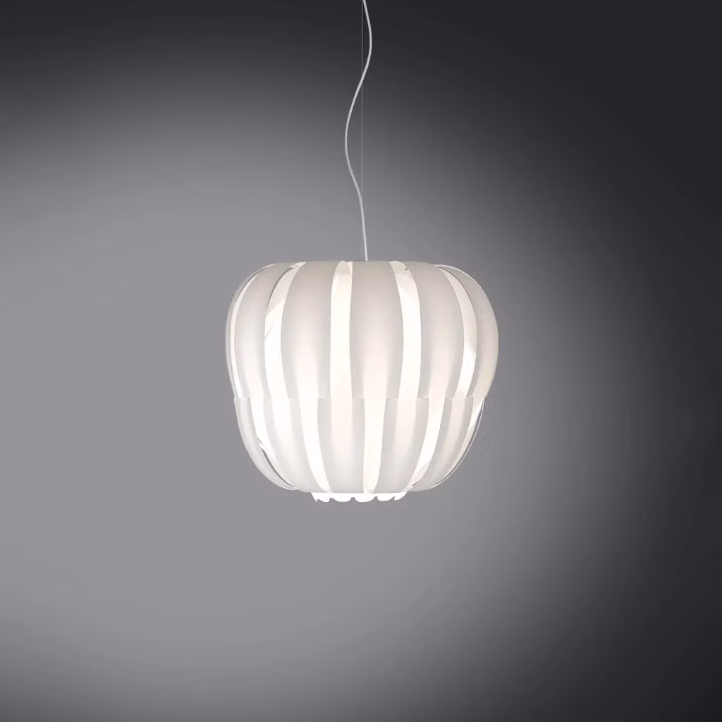 Lampada a sospensione da esterno Queen Polilux Linea Zero bianca con attacco E27, diametro 40 cm – 2