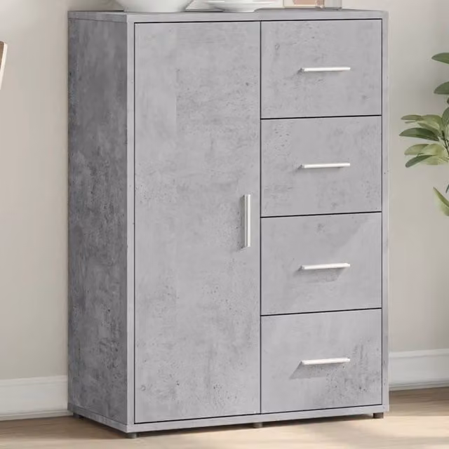 Credenza moderna vidaXL in legno e MDF grigio per sala da pranzo, sospesa, L: 60 cm, P: 31 cm, H: 84 cm