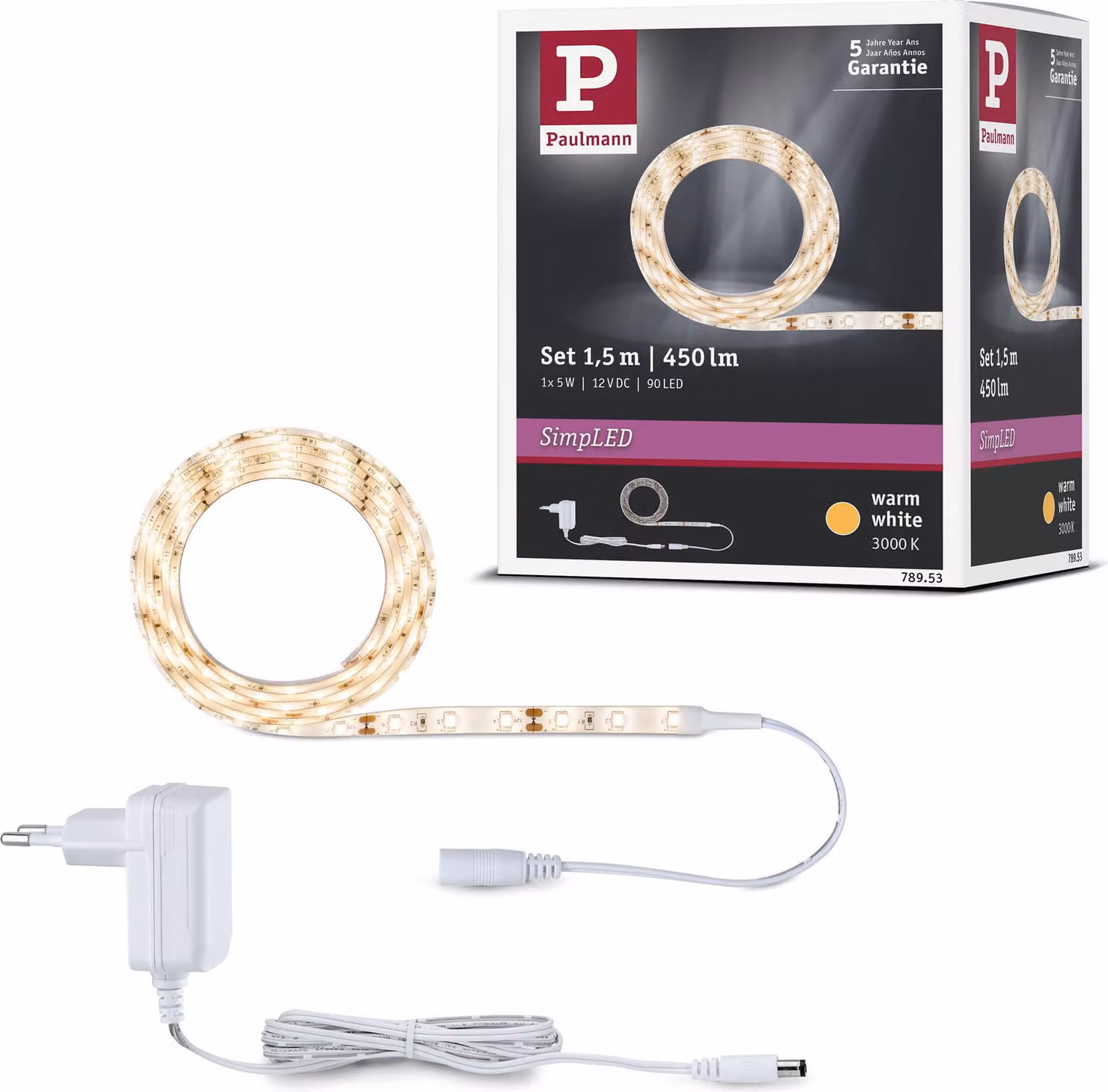 Paulmann SimpLED Striscia LED bianco caldo set completo
