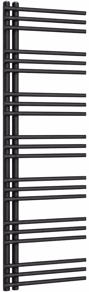 Radiatore da bagno Burke - L/P - attacco asimmetrico da 50 mm - 513 W - nero opaco - 1500x500 mm