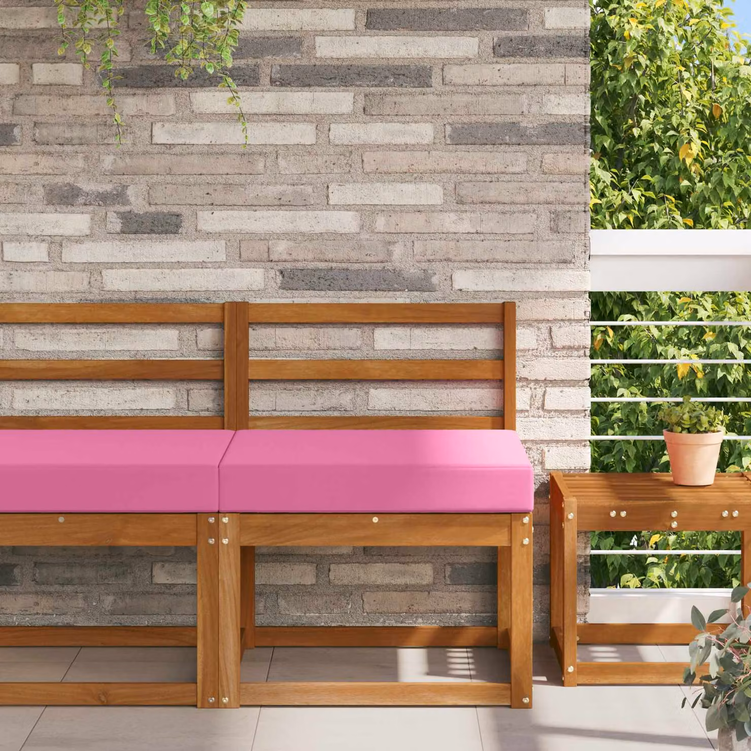 vidaXL Cuscino quadrato per divano da esterno in poliestere rosa 60 x 60 cm
