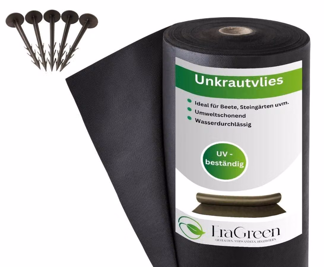 Tessuto anti-erbacce, dimensioni 1,6 m x 60 m - Permeabile all'acqua e resistente ai raggi UV