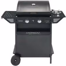 Barbecue a gas Camping Gaz Xpert 200 LS Plus nero con fornello laterale, termometro e ruote