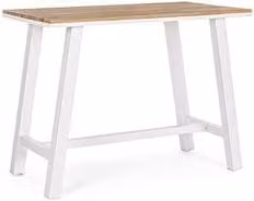 Tavolo da esterno moderno Bizzotto in alluminio verniciato, rettangolare, disponibile in bianco, marrone o antracite, L: 131 cm, P: 73 cm, H: 101 cm