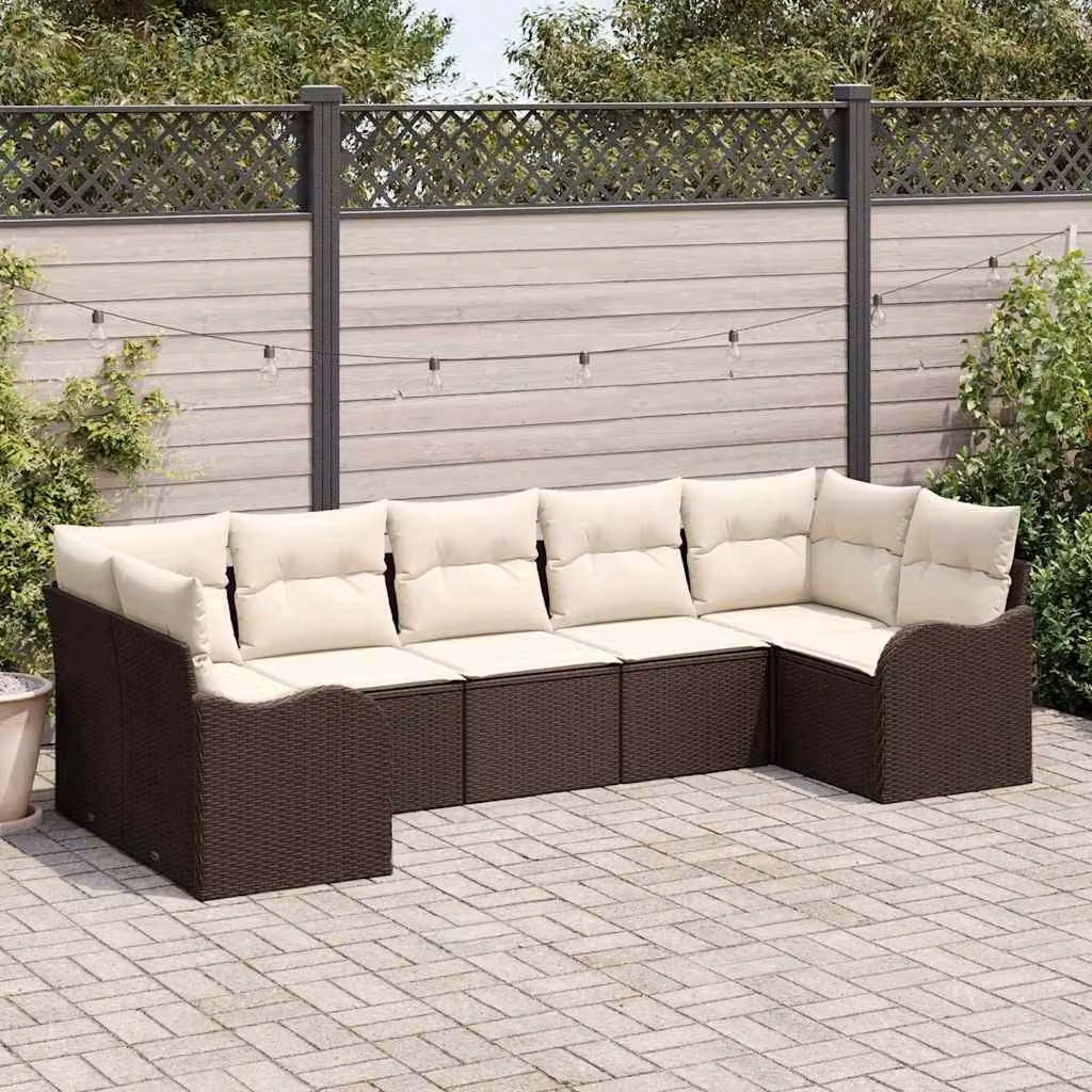 Maison Exclusive - Set Divano da Giardino Marrone polyrattan