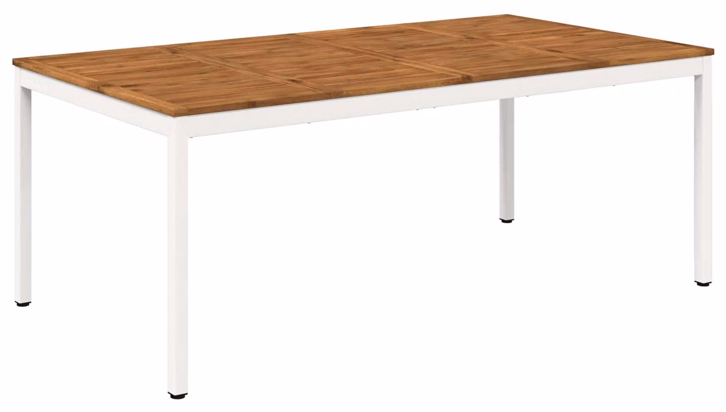 Tavolo da giardino, naturale e bianco, dimensioni 196 x 100,5 x 75 cm