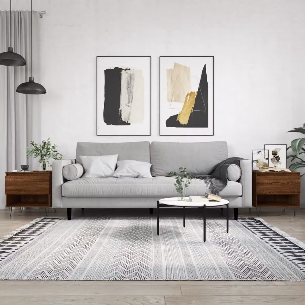 Maison Exclusive - Tavolini da salotto 2 pz. Effetto rovere marrone 50x46x50 cm Materiale ligneo