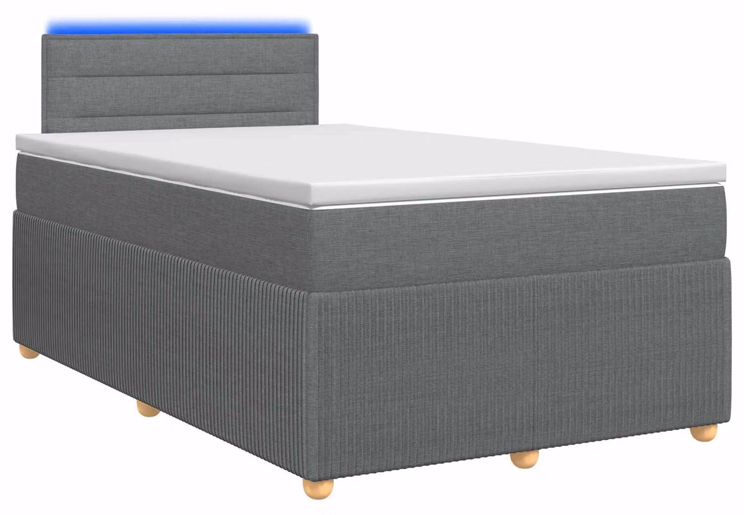 vidaXL Letto a molle con materasso grigio scuro 120 x 190 cm tessuto