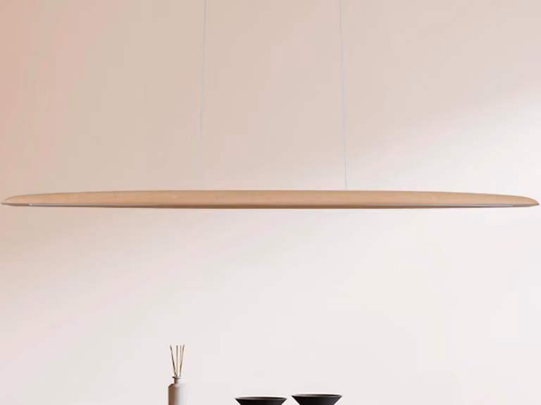 Lampadario in legno sospeso, realizzato in legno massello, con tecnologia LED, 22W, 1300 lumen - WRL0321