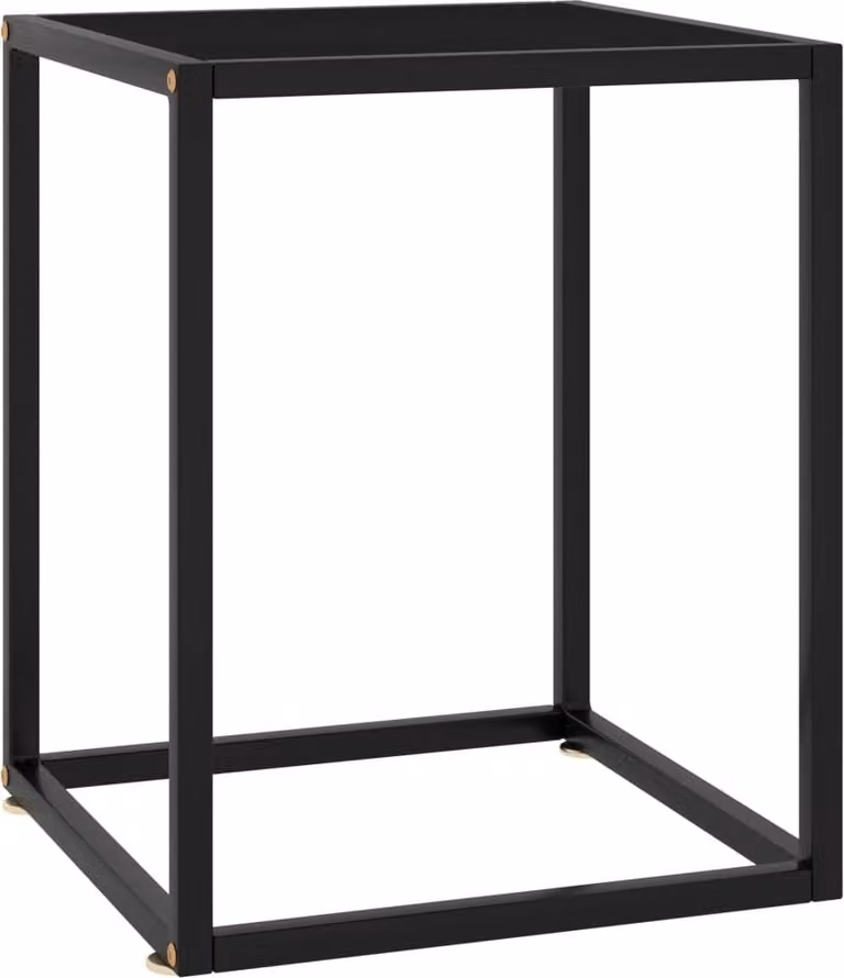 Maison Exclusive - Tavolino nero con piano in vetro nero 40x40x50 cm