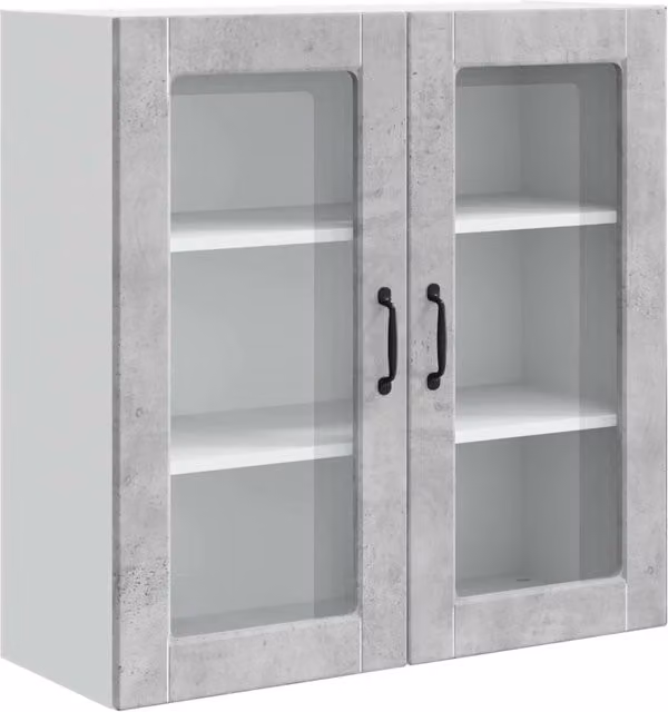 Mobile da parete moderno HELLOSHOP26 per cucina o soggiorno in legno composito grigio opaco L: 80 cm, P: 31 cm, H: 80 cm