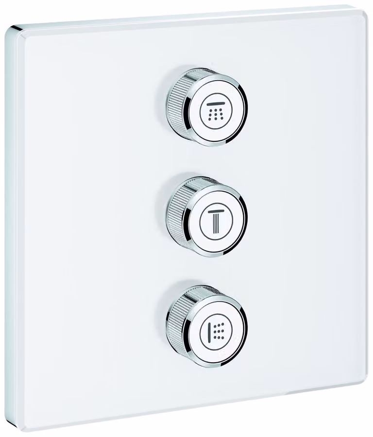 Grohe Grohtherm SmartControl Vanne 3 voies encastrée, rose murale blanc lune, 29158LS0, 29158LS0