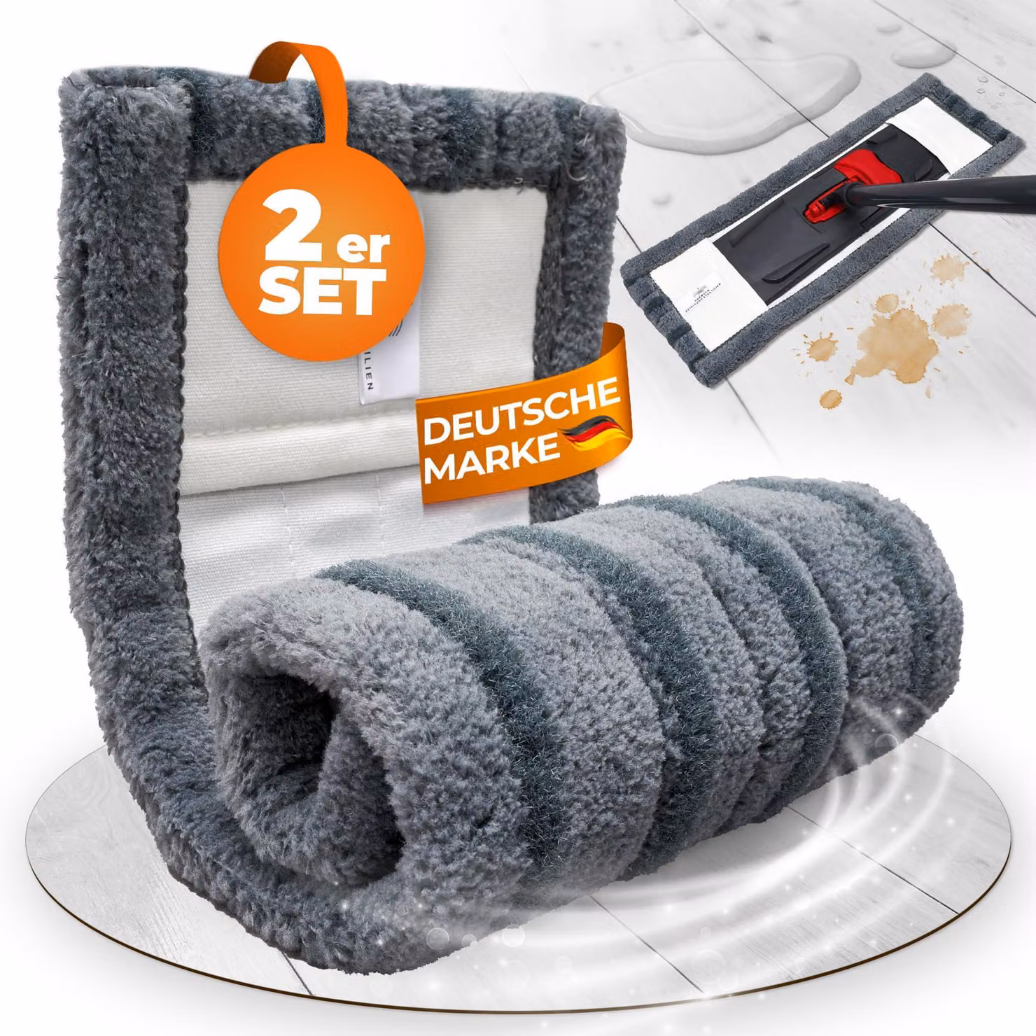Copertura per mocio in microfibra, 50 cm - confezione da 2 pezzi, sistema Power Clean per lo sporco più ostinato