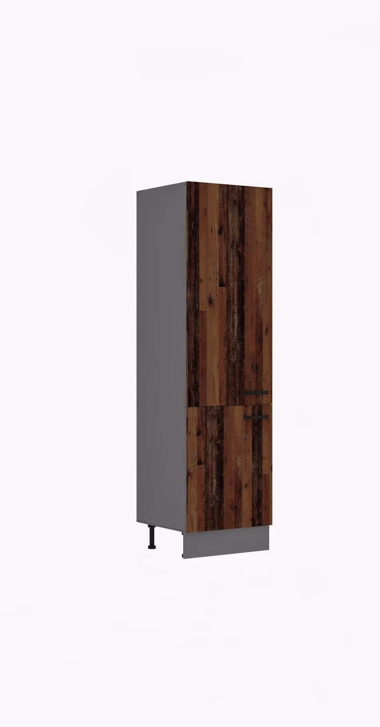 Mobiletto alto per cucina in stile classico, 60 cm, effetto legno anticato. Elemento per cucina lineare, blocco cucina, cucina componibile
