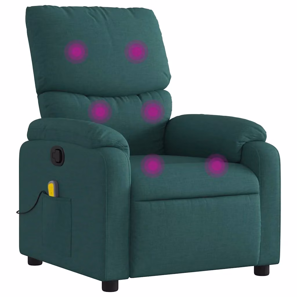 Poltrona Relax Reclinabile vidaXL in Tessuto Verde con Braccioli e Struttura in Metallo e Legno – 2