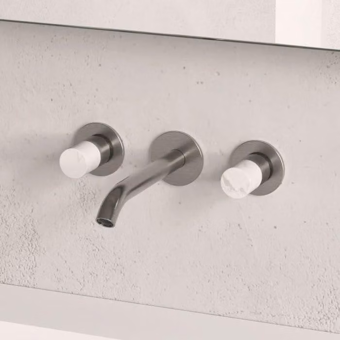 ALLUVION Minerva, miscelatore monocomando per lavabo in acciaio inossidabile, da incasso, con 3 fori, modello 160, senza corpo valvola