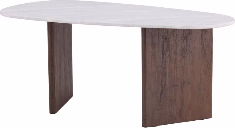 FURNLUX Tavolo da pranzo Gronvik Noce Und Marmo Grigio 90cm / Hauptfarbe: Braun / Dimensioni: 90 x 180 x 75 cm