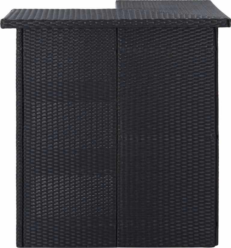 Tavolo da Bar ad Angolo Nero 100x50x105 cm in Polyrattan